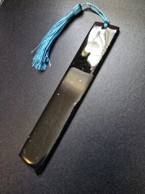 ​Handmade Galaxy Resin Bookmark 5.5" Holographic Sparkle & Tassel